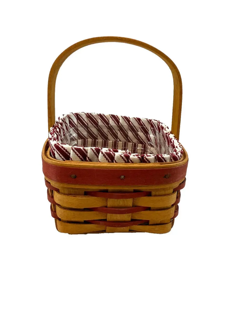 1994 Longaberger Small Sweetheart Basket w/Protector & Liner 5